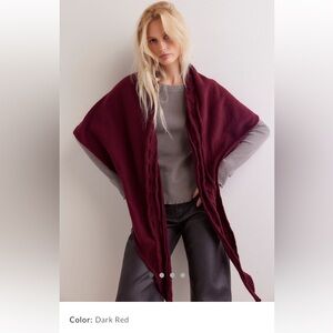Free people Coastline Cable Knit Scarf (dark red)